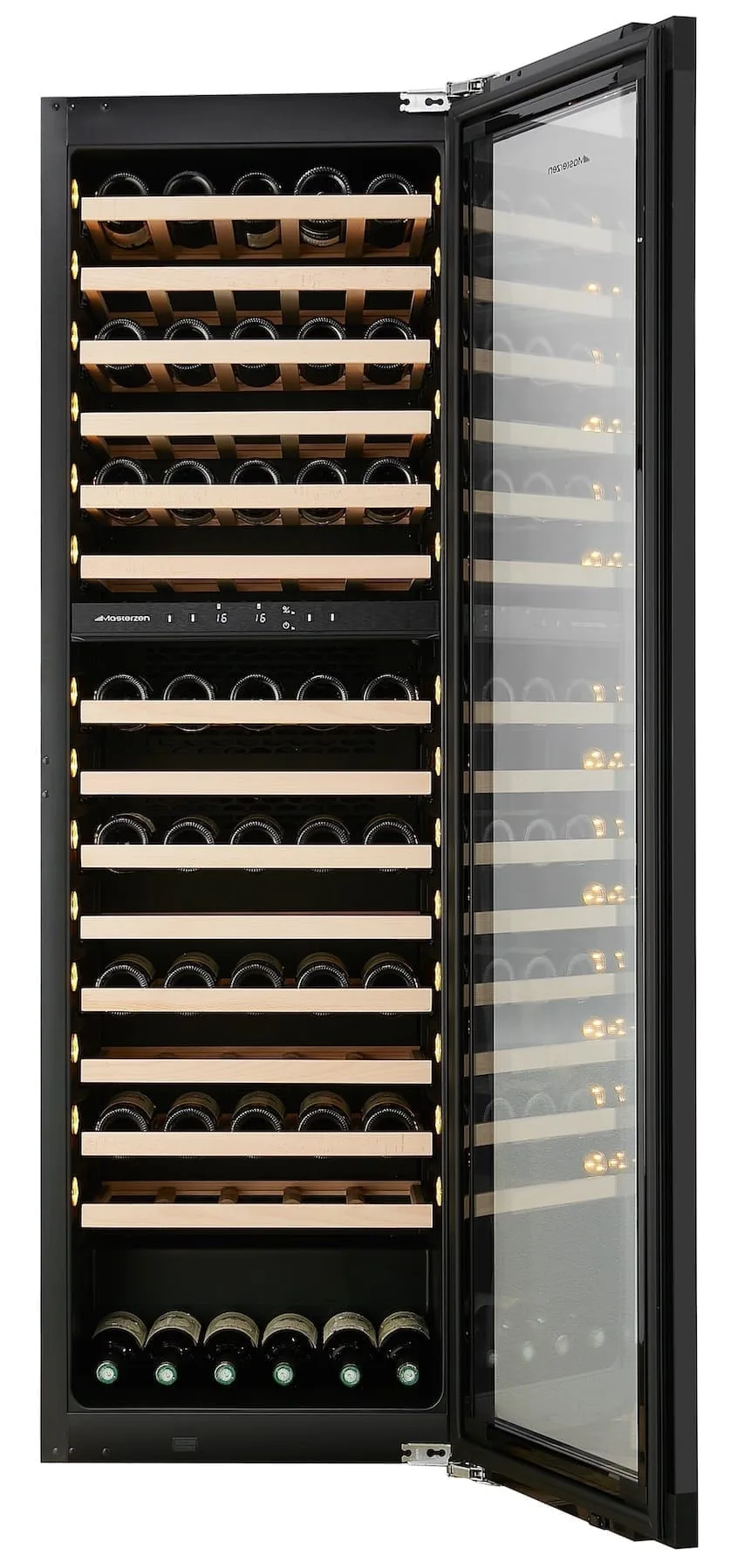 xpr w106dt Πλήρως Εντοιχιζόμενος Διζωνικός Συντηρητής Κρασιών 87 Φιαλών | decor panel