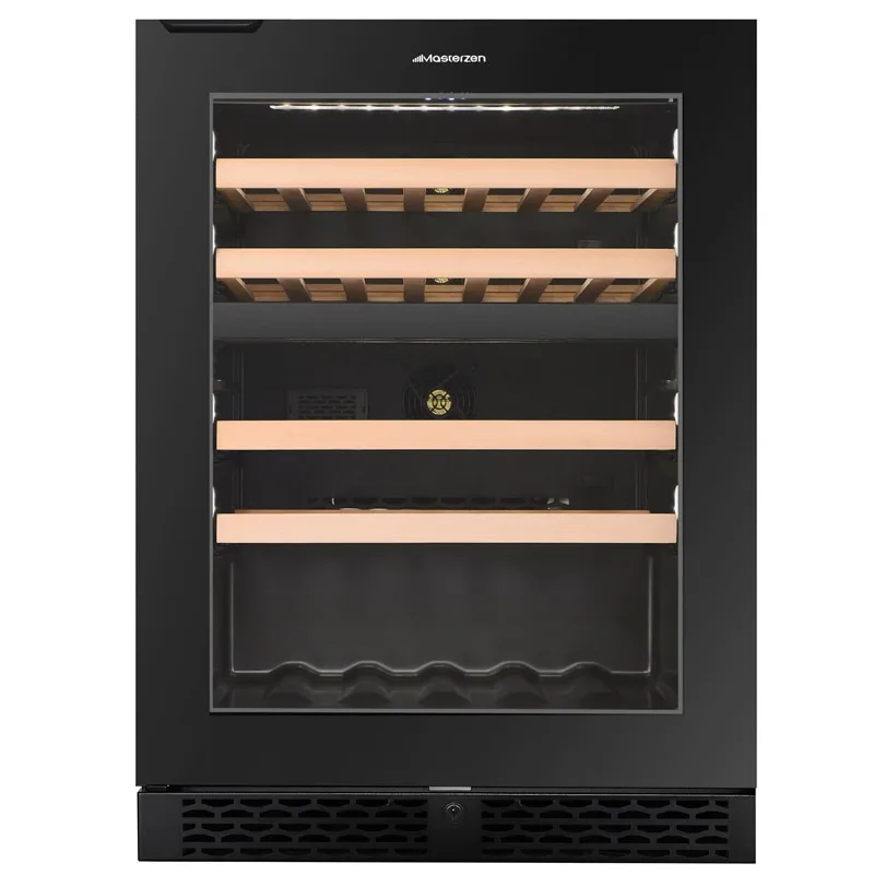 xpr w46dt Ελεύθερος/Εντοιχιζόμενος Διζωνικός Συντηρητής Κρασιών 39 Φιαλών Κάτω του Πάγκου | Μαύρη Πόρτα | small handle