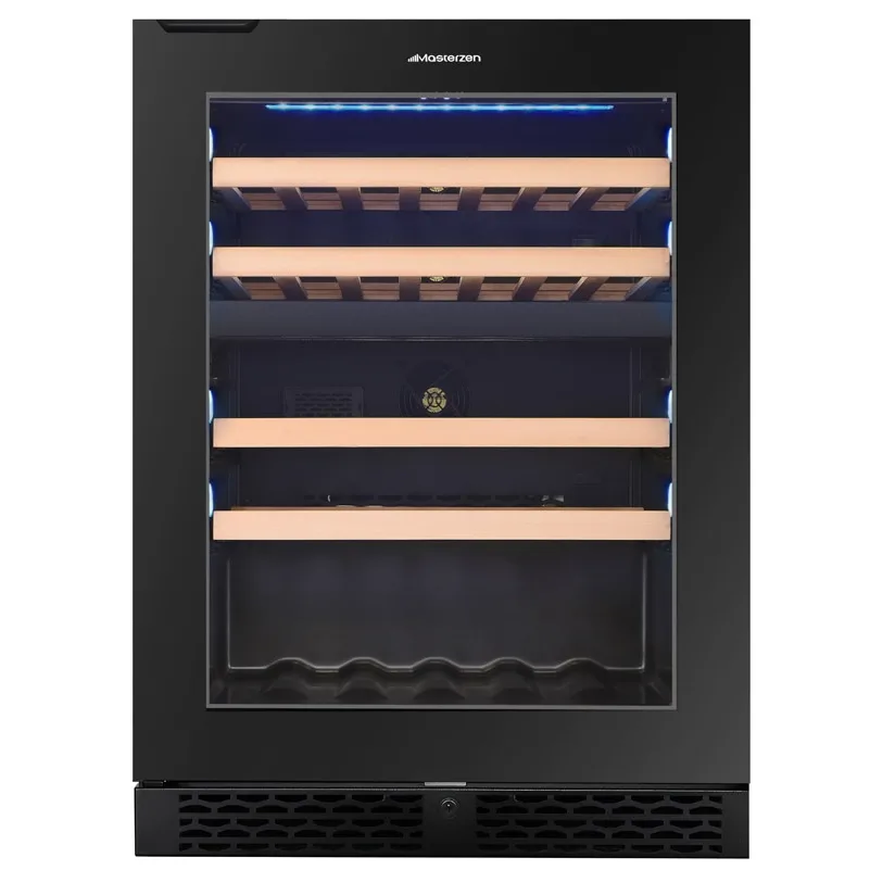 xpr w46dt Ελεύθερος/Εντοιχιζόμενος Διζωνικός Συντηρητής Κρασιών 39 Φιαλών Κάτω του Πάγκου | Μαύρη Πόρτα | small handle