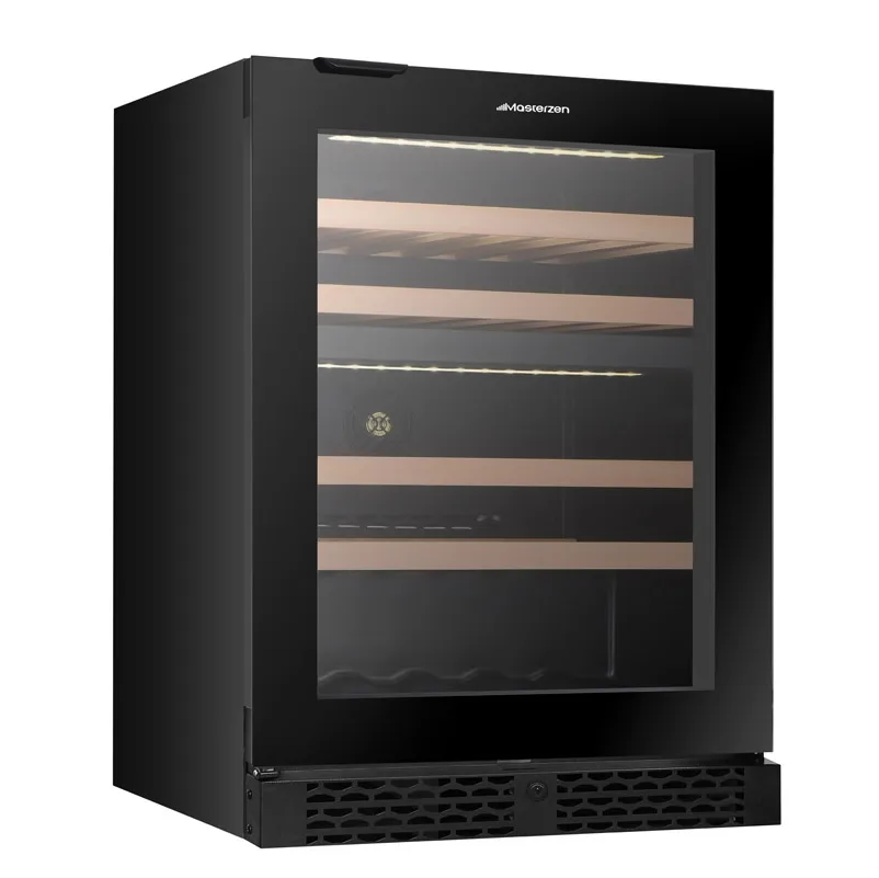 xpr w46dt Ελεύθερος/Εντοιχιζόμενος Διζωνικός Συντηρητής Κρασιών 39 Φιαλών Κάτω του Πάγκου | Μαύρη Πόρτα | small handle