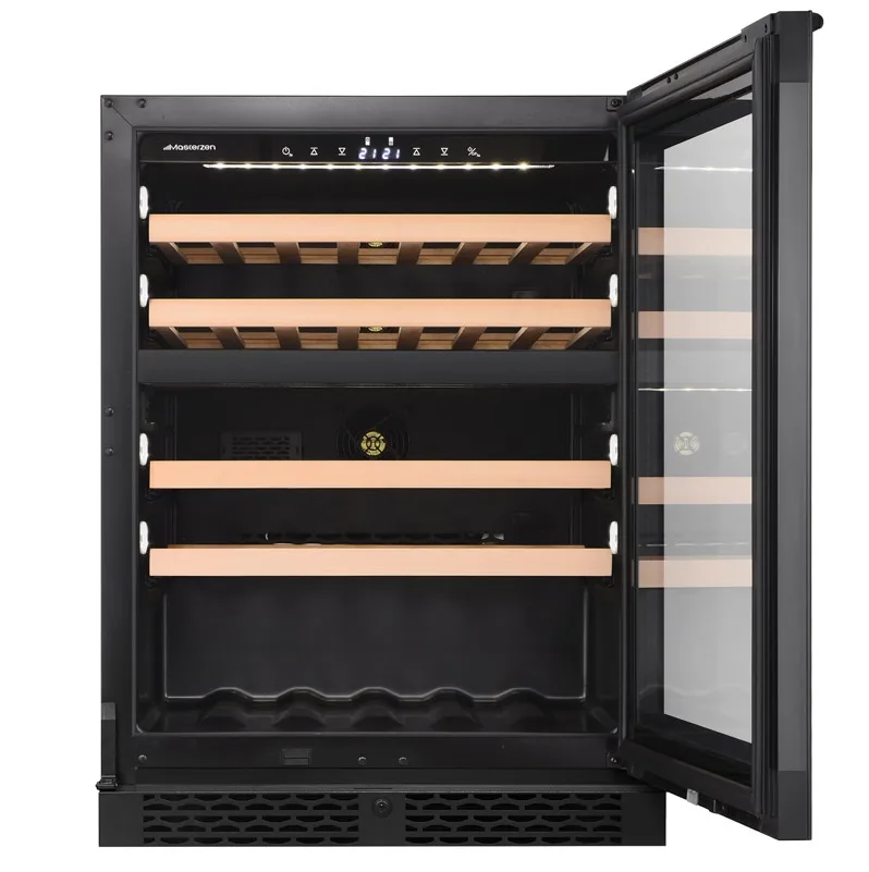 xpr w46dt Ελεύθερος/Εντοιχιζόμενος Διζωνικός Συντηρητής Κρασιών 39 Φιαλών Κάτω του Πάγκου | Μαύρη Πόρτα | small handle