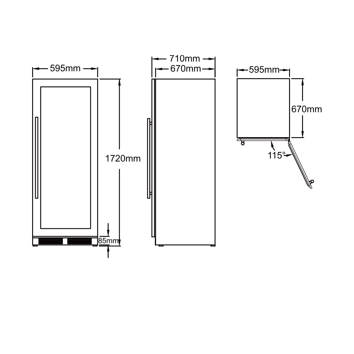 xpr w180dt Ελεύθερος / Εντοιχιζόμενος Διζωνικός Συντηρητής Κρασιών 154 Φιαλών | Μαύρη Πόρτα