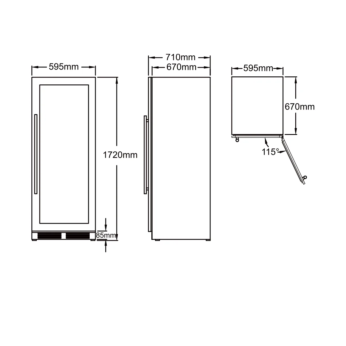 xpr w180dt Ελεύθερος / Εντοιχιζόμενος Διζωνικός Συντηρητής Κρασιών 154 Φιαλών | Μαύρη Πόρτα