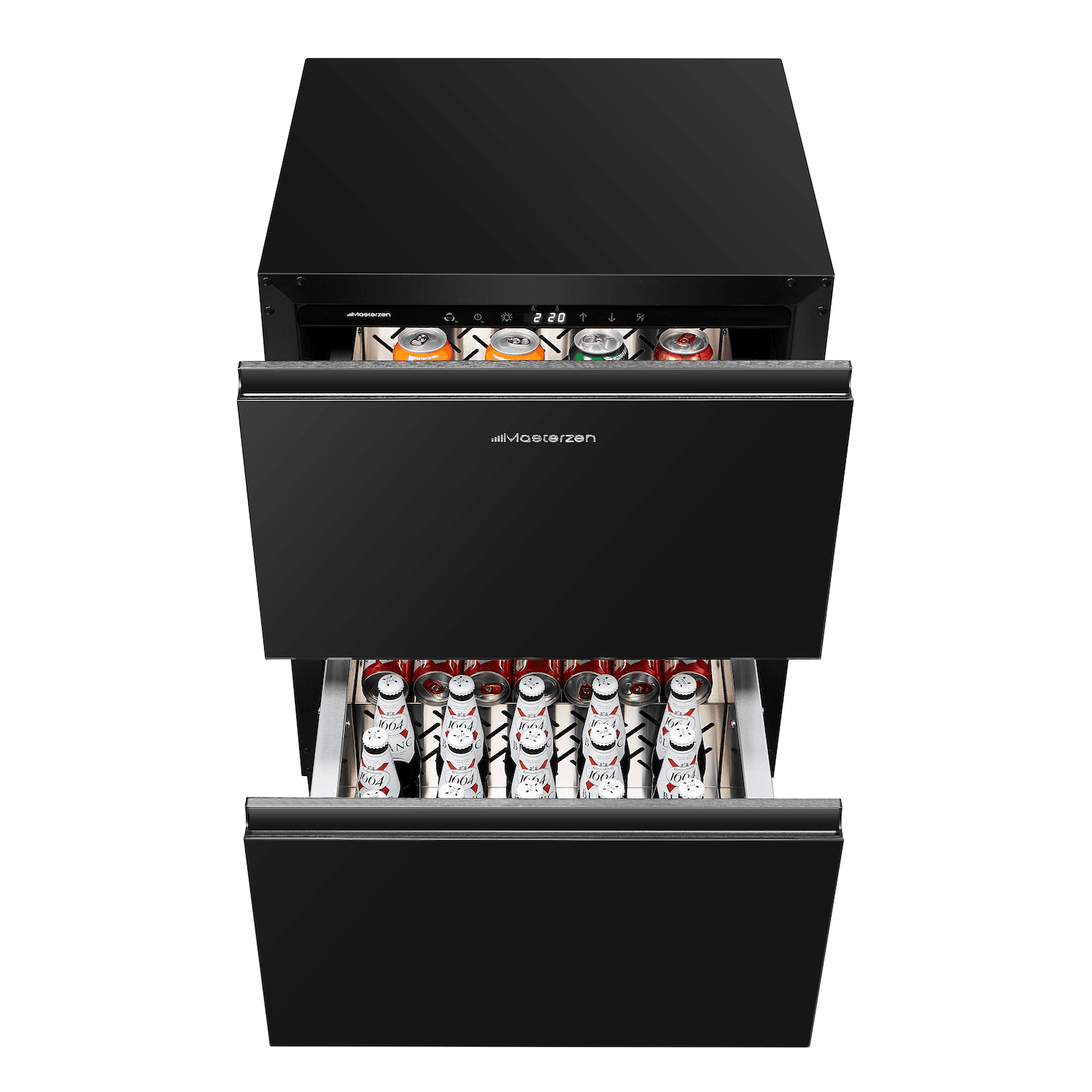 xpr 46b black mirror drawer Ελεύθερος/Εντοιχιζόμενος Μονοζωνικός Ψυκτικός θάλαμος με συρτάρια κάτω του πάγκου