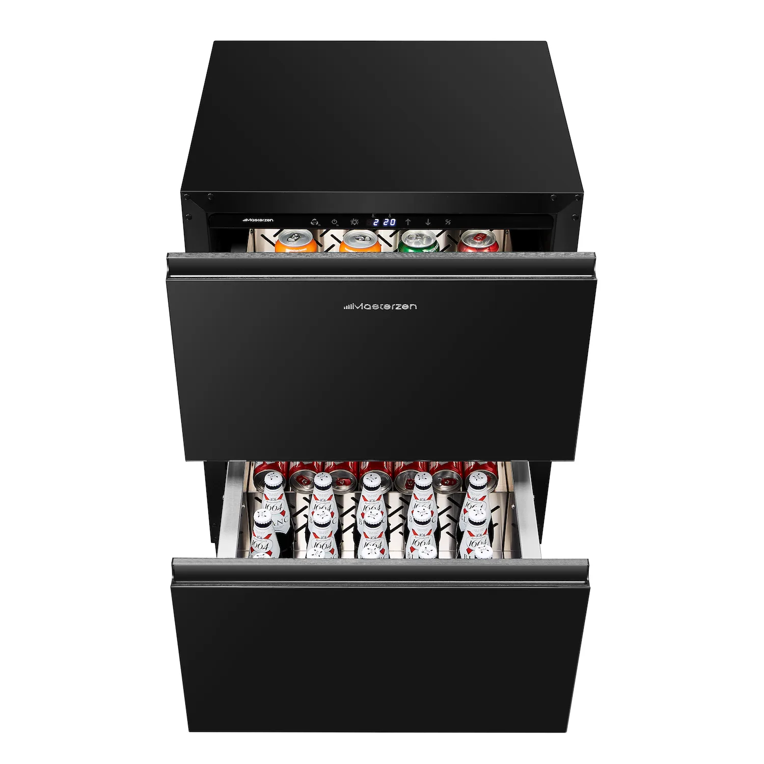 xpr 46b black mirror drawer Ελεύθερος/Εντοιχιζόμενος Μονοζωνικός Ψυκτικός θάλαμος με συρτάρια κάτω του πάγκου