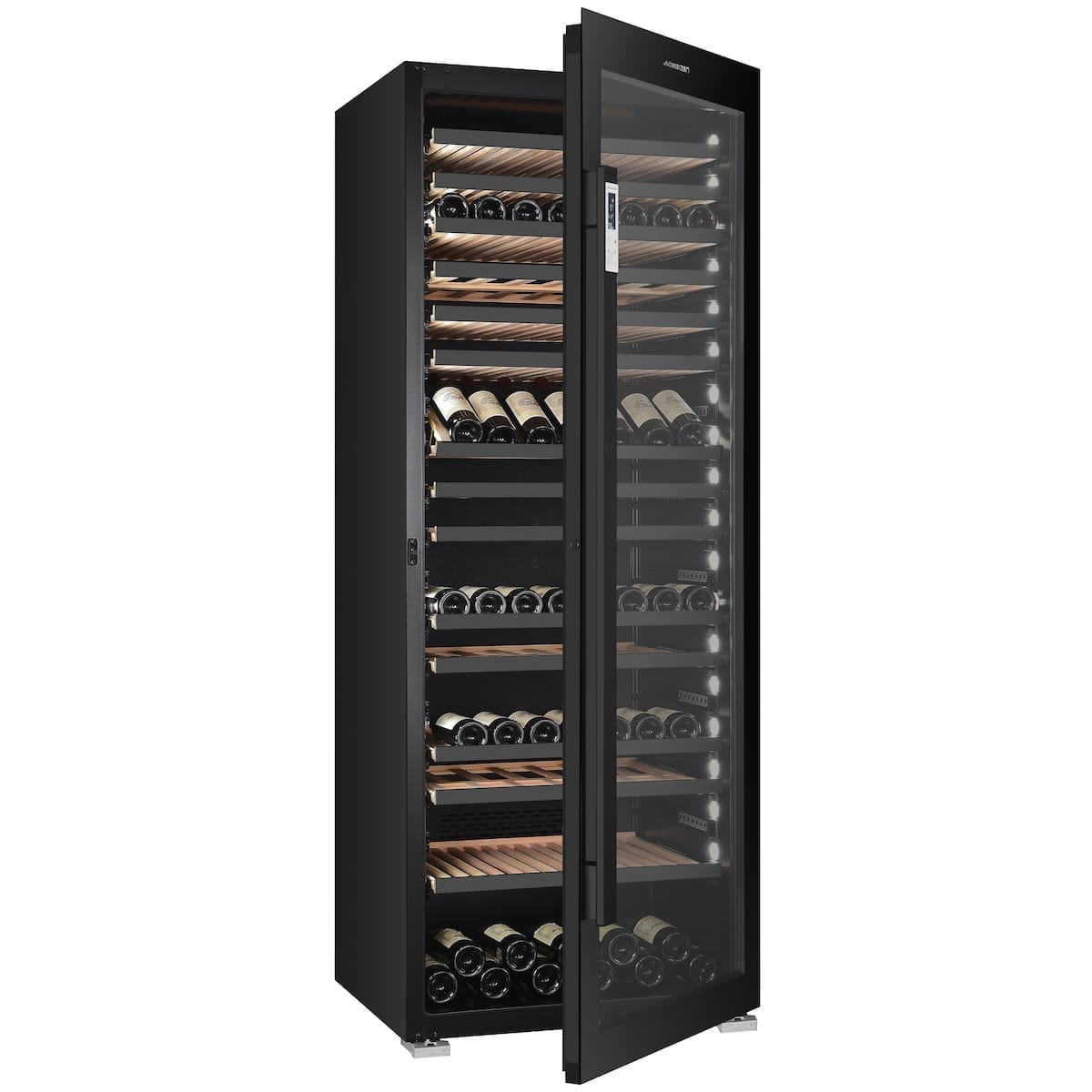 xpr w300s full glass door Ελεύθερος Συντηρητής Κρασιών Μίας Ζώνης 303 Φιαλών | Μαύρη Πόρτα