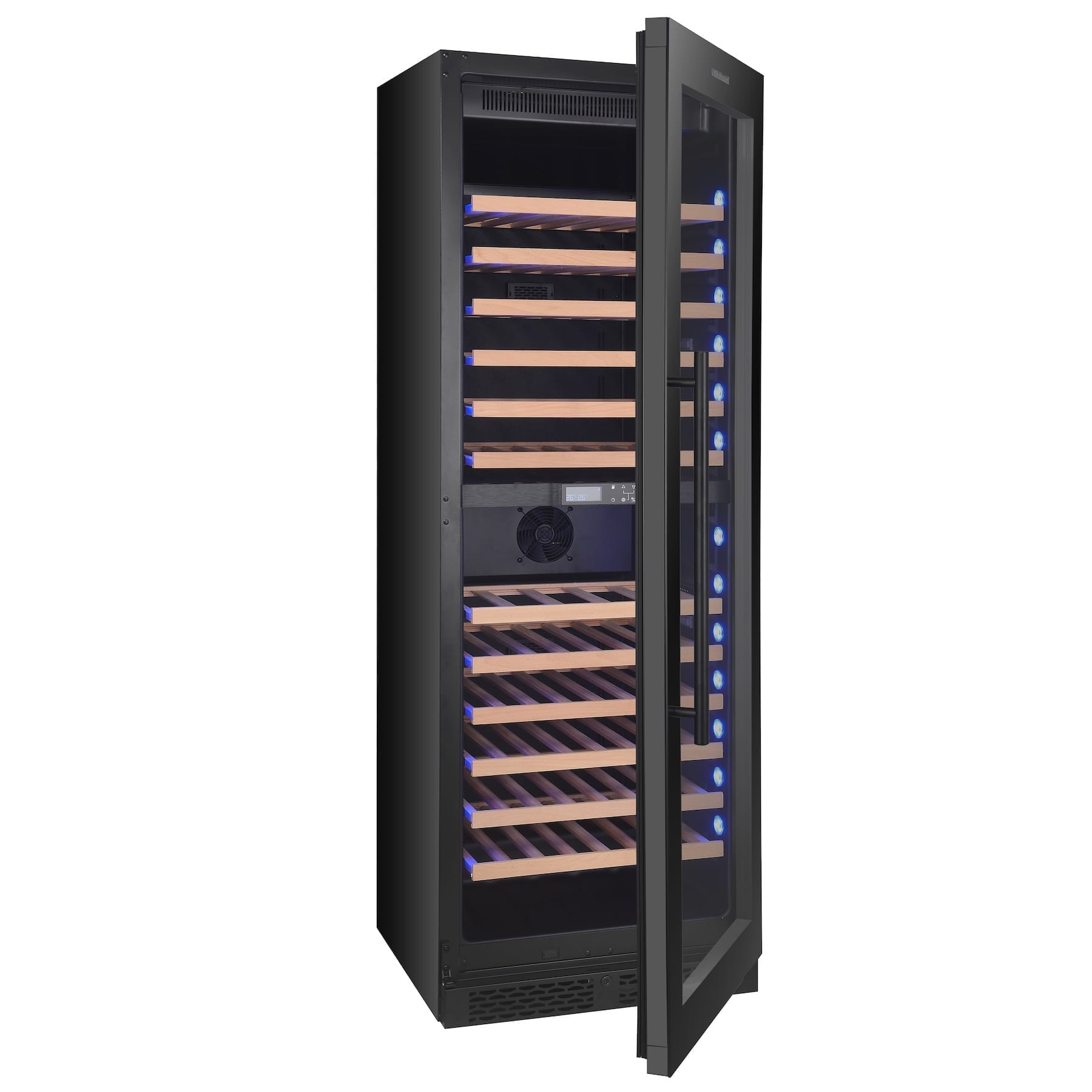 xpr w122dt Ελεύθερος / Εντοιχιζόμενος Διζωνικός Συντηρητής Κρασιών 108 Φιαλών | Μαύρη Πόρτα