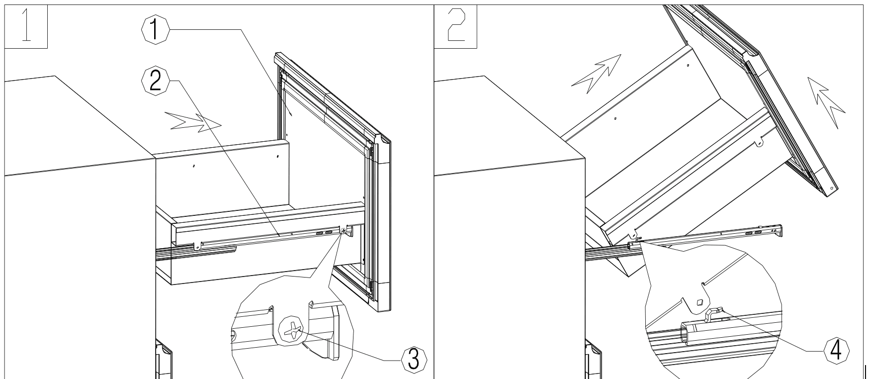xpr 46b black mirror drawer Ελεύθερος/Εντοιχιζόμενος Μονοζωνικός Ψυκτικός θάλαμος με συρτάρια κάτω του πάγκου