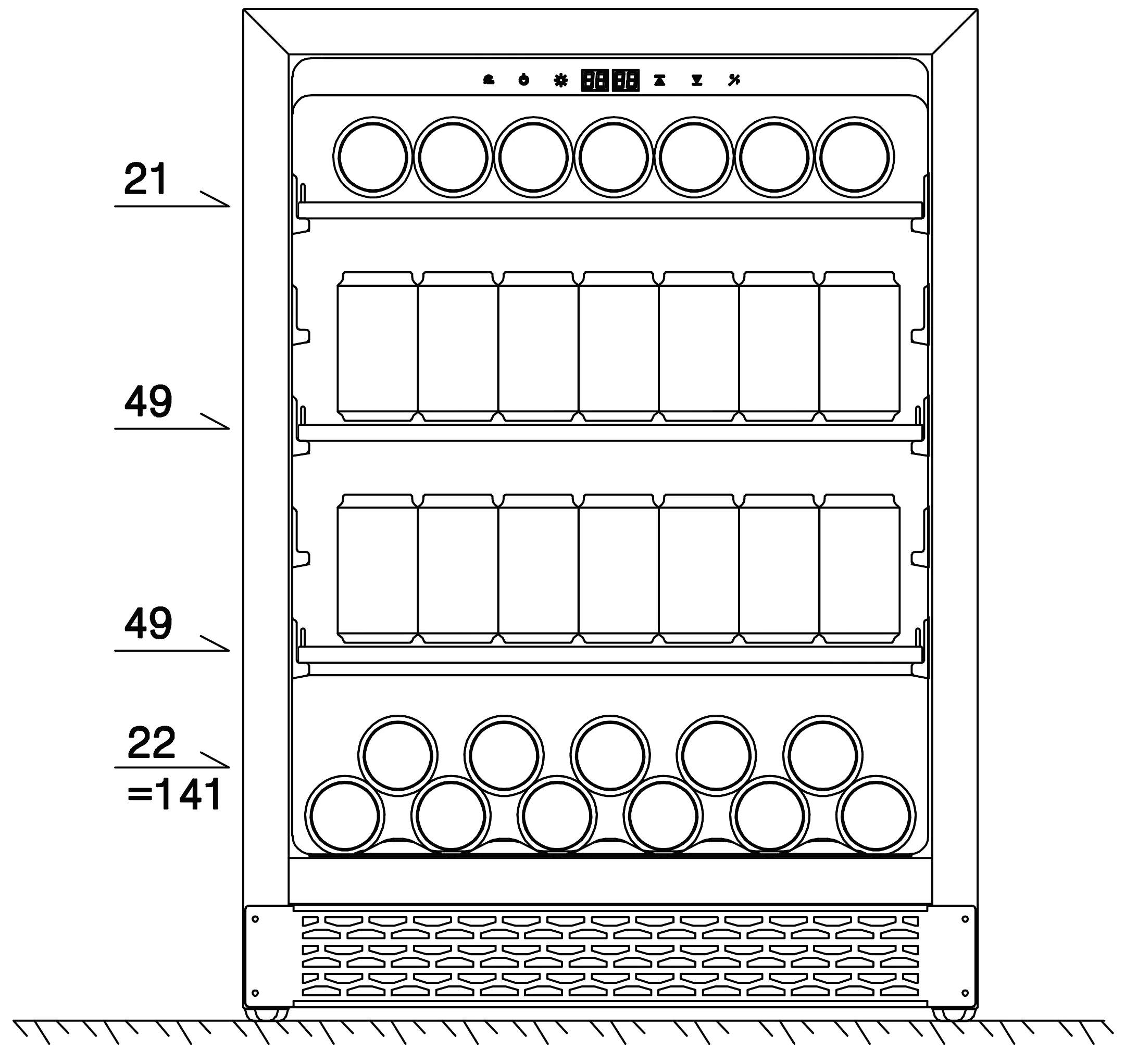 xpr 46 Ελεύθερος/Εντοιχιζόμενος Μονοζωνικός Ψυκτικός θάλαμος outdoor  | inox Πόρτα