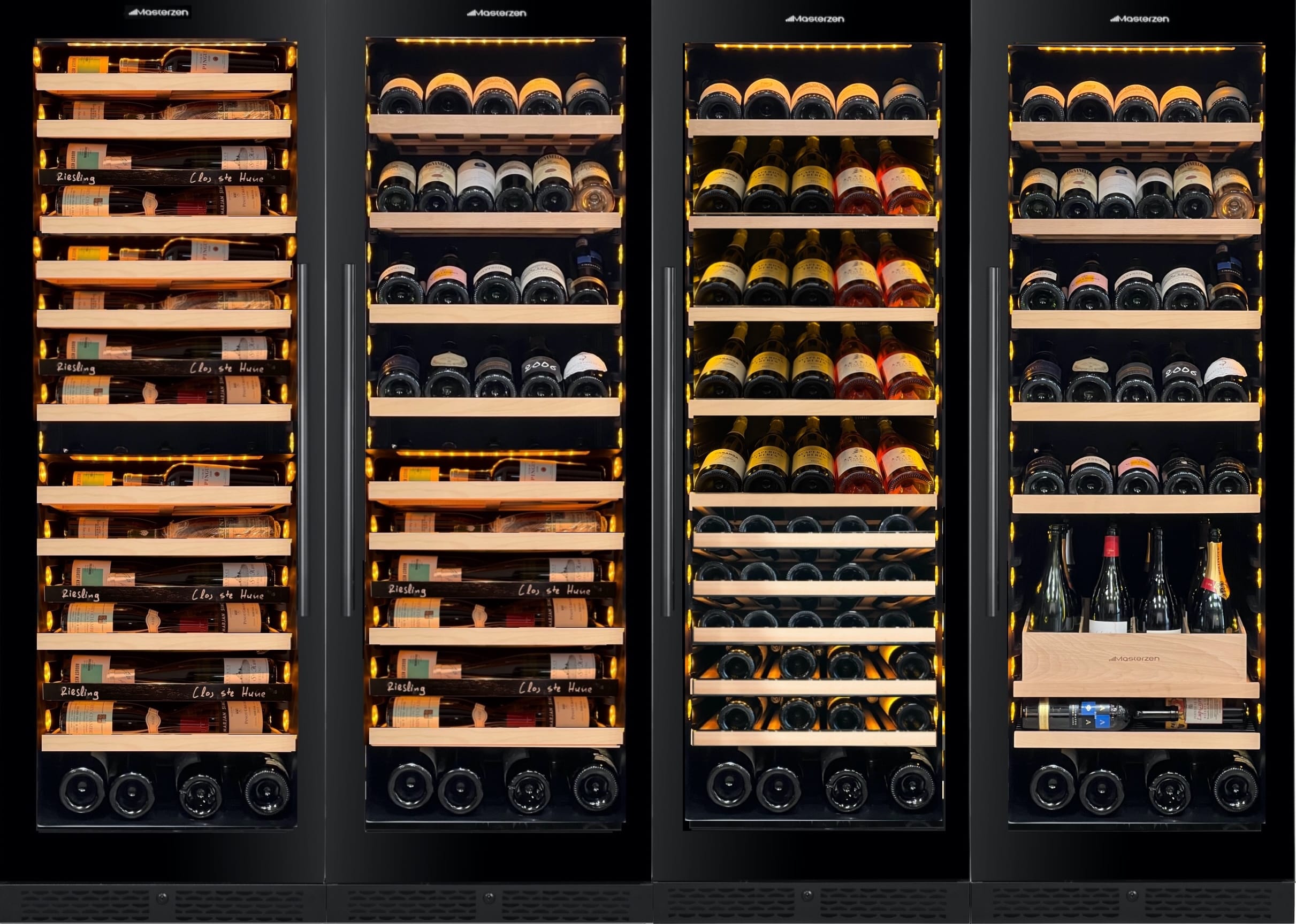 xpr w650 Ελεύθερος / Εντοιχιζόμενος Τετραζωνικός Συντηρητής Κρασιών 652 φιαλών | Μαύρη Πόρτα