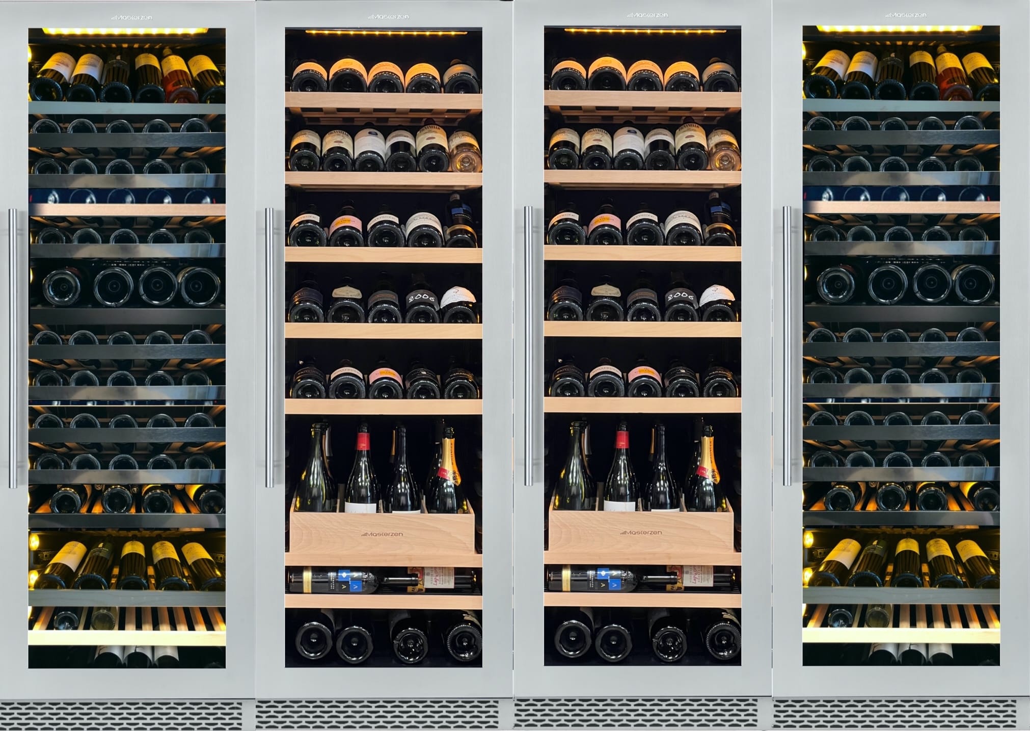 xpr w650 Ελεύθερος / Εντοιχιζόμενος Τετραζωνικός Συντηρητής Κρασιών 652 φιαλών | inox Πόρτα